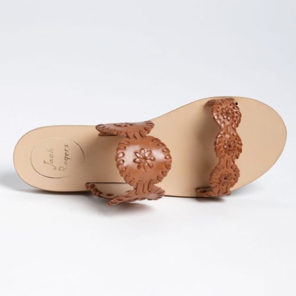 jack rogers // cognac leather double strap sandals - Picture 3 of 7